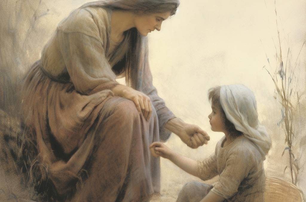 Christian Woman Helping a Lost Child